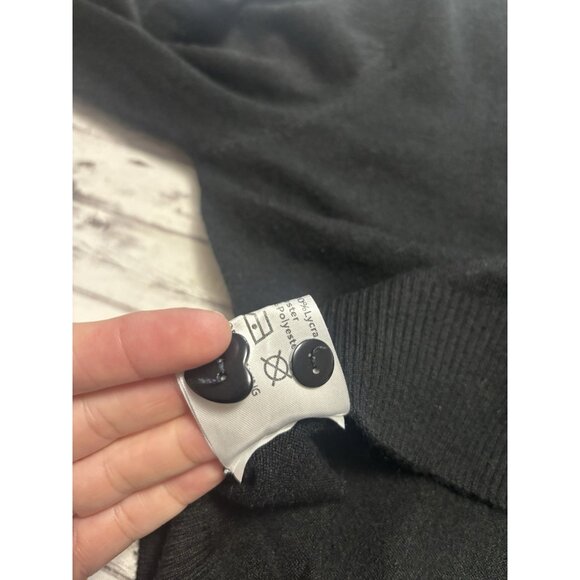 modcloth x collectif Black Cardigan Sweater Soft Heart Buttons Cropped XL - Picture 8 of 8